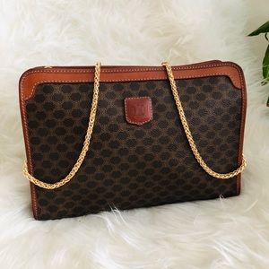 Vintage Celine Macadam Leather Crossbody Bag